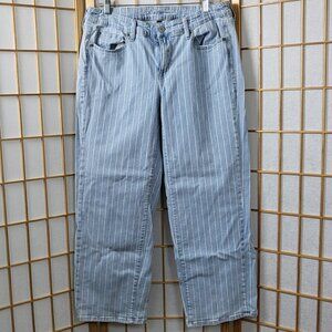 Torrid Perfect Wide Leg Vintage Stretch white stripe denim jeans NWOT size 10R